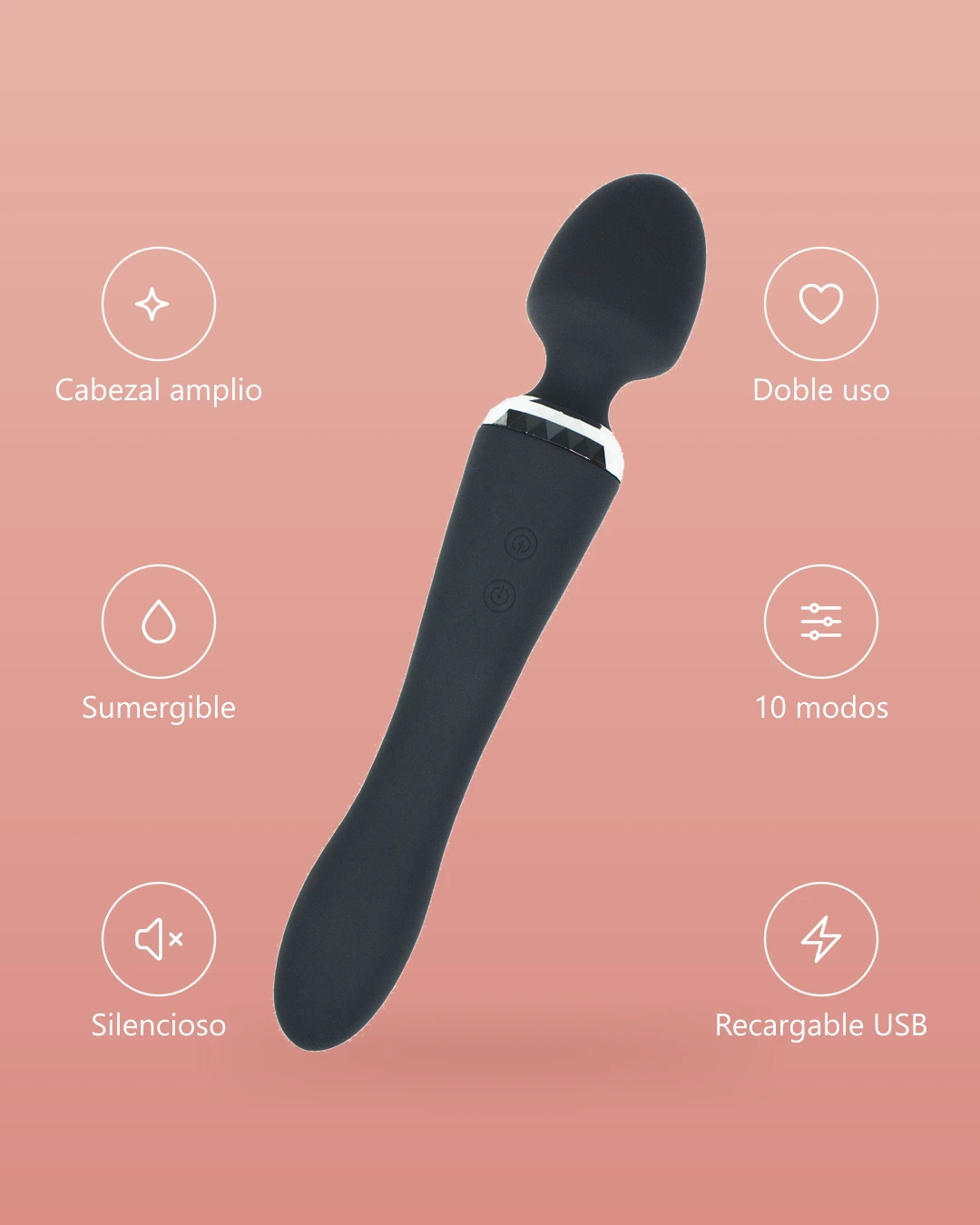 iWand Dual — Vibrador de doble motor de Amor Vibrante